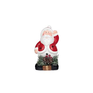 Papai Noel com Blusa Aberta em Pé com Arbusto