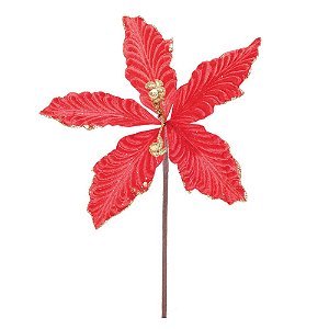 Poinsetia Vermelho e Ouro M