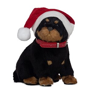 Rottw Decorativo Gorro Preto e Vermelho 17cm