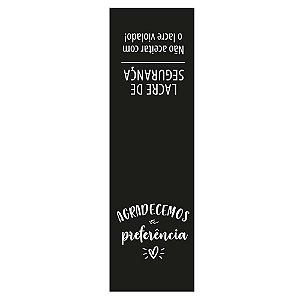 Lacre de Segurança Agradecemos A Preferência Preto 3X10 - 500 Un
