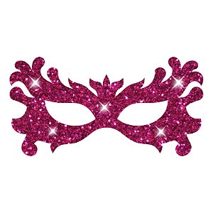 Máscara Carnaval Glitter Rosa Mod 02