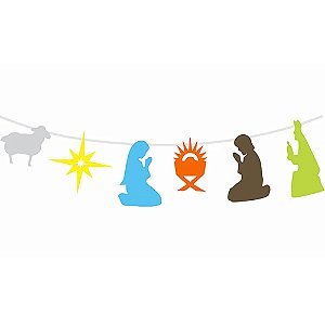 Bandeirola Decorativo Presépio de Natal 1,8m - 1 Un