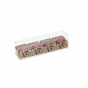Caixa Clean com Forminha para 4 Doces Kft Docura Composê 14,5X4X4 - 10 Un