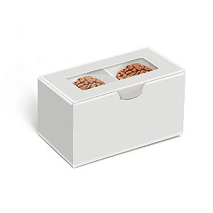 Caixa Para 2 Brigadeiros Branco 8,5x5x4,5cm - 10 Un