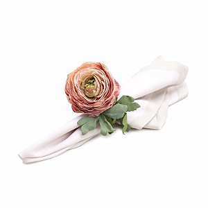 Porta Guardanapo Ranúnculo Rosa e Verde 10x10x7 - 4 Un