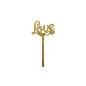 Topo Médio Love Coração Dourado - HA355