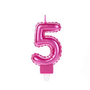 Vela Balão Rosa Número 5 - VOR05