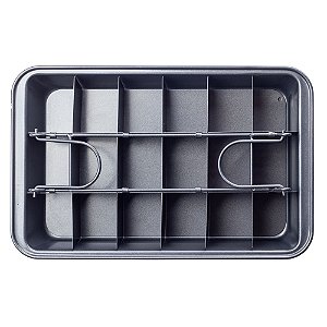 Forma Aço Carbono Brownie 30X20X5cm - 18 Cavidades - 3 Un