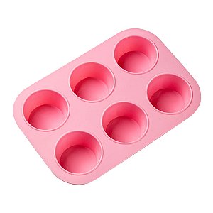 Forma de Silicone 25X17,2X3,5cm Colors Redondo 6 Cavidades Rosa