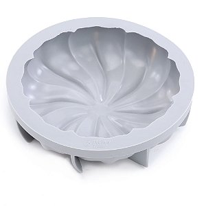 Forma de Silicone 19,5X19,5X5,5cm - Redondo Tornado 3D