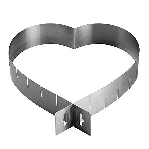 Molde/Cortador de Aço Inox Ajustavel Coração 44X5cm