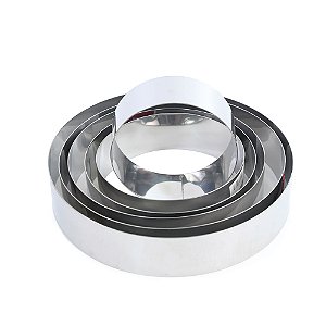 Molde/Cortador Aço Inox Redondo 12,8X12,8X5cm - Fixo