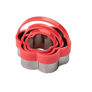 Cortador Flor Plástico e Inox - 3 Un