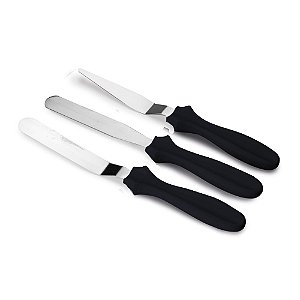 Mini Espátulas Alisadora - Aço Inox Preto - 3 Un