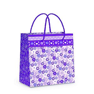 Sacola Laminada Mini Flowers PP 14X13X6 - 10 Un