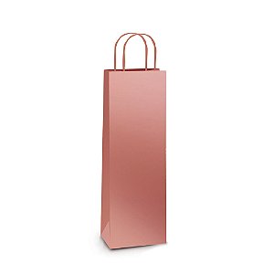 Sacola Laminada Rose Metal Garrafa 35X13X8