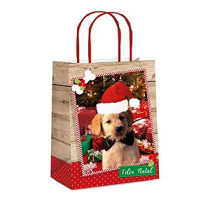 Sacola Papel Cachorrinhos G 32X26,5X13