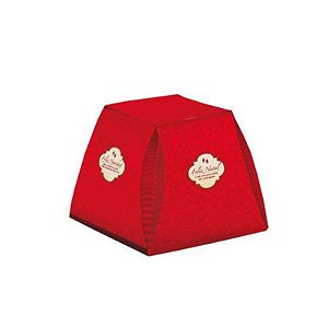 Caixa Para Panetone Relevo Vermelho 19x16,5x19cm 500g - 10 Un