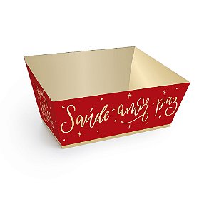 Cesta Cartão Trapézio Desejos Natalino M 22X15X14