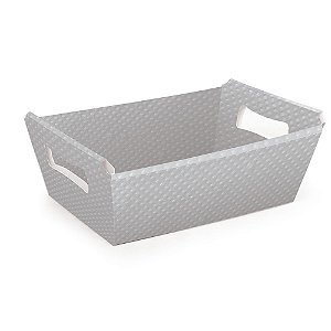 Cesta de Cartão Cristalino Prata M 22X15X9