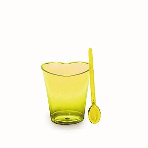 Copinho para Doces Coração Amarelo 30Ml - 8 Un