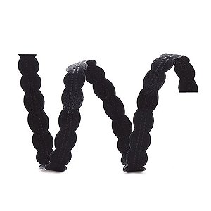 Fita Decorativa Aramada Cetim Preto 20Mmx20M