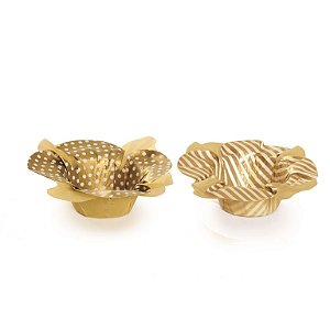 Forminha para Doce Gloss Poá/Listras Ouro - 40 Un