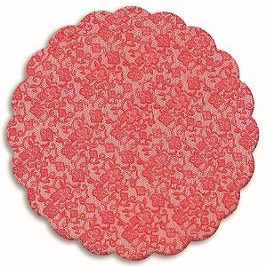 Fundo para Bandeja Renda Francesa Vermelho 27cm - 100 Un