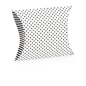 Mini Caixa Almofada Poá Preto/Branco G 13,4X3,8X12 - 10 Un