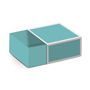 Mini Caixa Quadrada com Luva Azul 6X6X3,5 - 10 Un