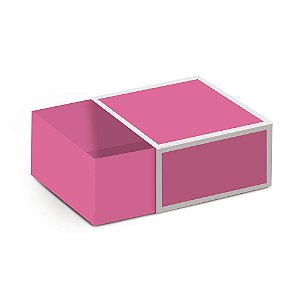 Mini Caixa Quadrada com Luva Rosa 6X6X3,5 - 10 Un