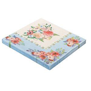 Guardanapo Folha Dupla Estampado Flores 32 Cm X 32 Cm - Silverplastic - 20 Un