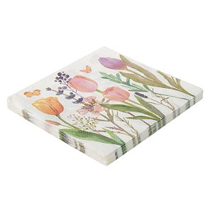 Guardanapo Folha Dupla Estampado Tulipas 32cm X 32cm - Silverplastic - 20 Un