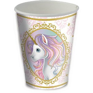 Copo de Papel 200ml Unicórnio - Festcolor - 8 Un
