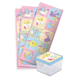 Adesivo Quadrado Galinha Pintadinha Candy  - Festcolor - 30Un