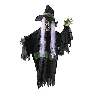Bruxa Zidônia Halloween Com Som, Luz e Movimento 1,00 Metro - 1 Un