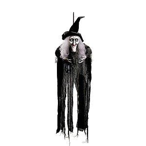 Bruxa Aurélia Halloween Com Som, Luz e Movimento 1,34 Metros - 1 Un