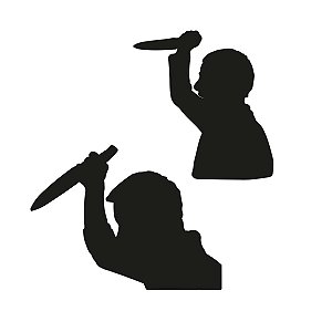 Silhueta Decorativa Assassino Preto - Cromus - 2 Un