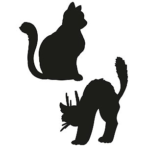 Silhueta Decorativa Gato Preto - Cromus - 2 Un