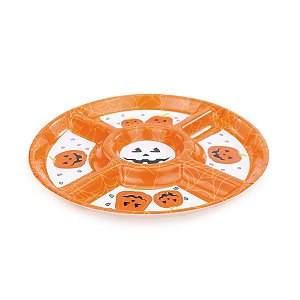 Petisqueira Decorada Redonda Halloween Laranja - Cromus - 1 Un