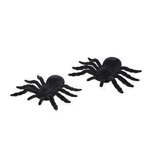 Aranha Camurça Venenosa Decorativa Halloween 8cm - 2 Un