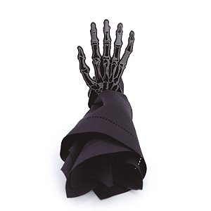 Argola Para Guardanapo Mão Caveira Halloween - 1 Un
