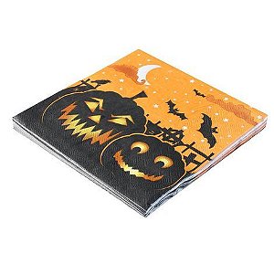Guardanapo Estampado 32cm Abóboras Assombradas - 20 Un