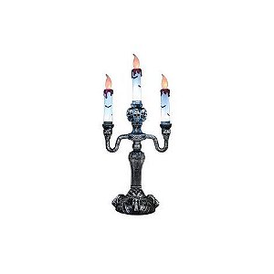 Castiçal Crânio Halloween com luz - 38cm