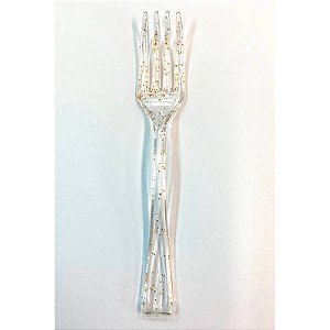 Mini Garfo Perolado Dourado - Silver Plastic - 30 Un