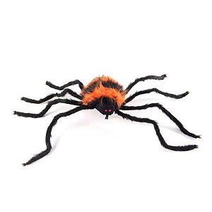 Aranha Preta e Laranja com Olhos Piscantes - 90cm