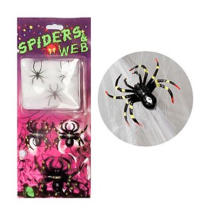 Kit Teia Decorativa com 6 Aranhas