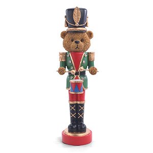 Enfeite Pendurar Urso Soldadinho de com Tambor 15cm - 1 Un