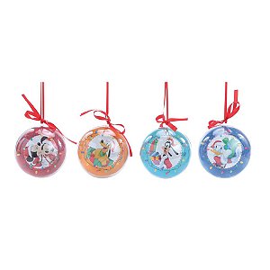 Bola Acrílica Turma Mickey 10cm (Disney) - Jogo com 4 Peças