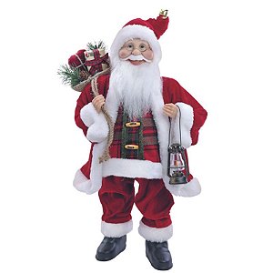 Noel com Saco Presente Vermelho Branco Verde 45cm - 1 Un